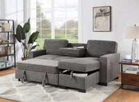 Anna Cream Sectional Sofa + Sleeper extension